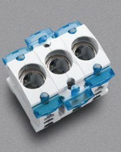 Fuse block 3-pole E18/63A/400V